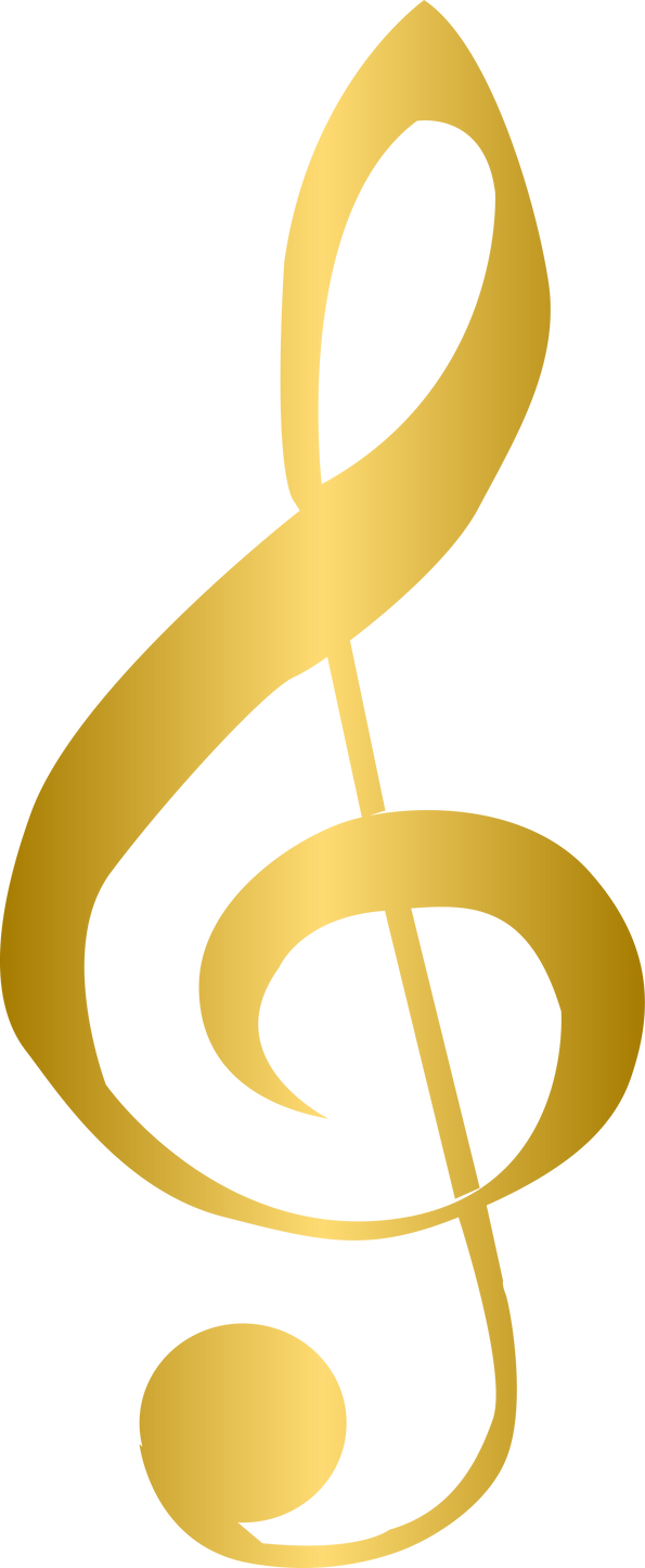 Golden music note, treble clef