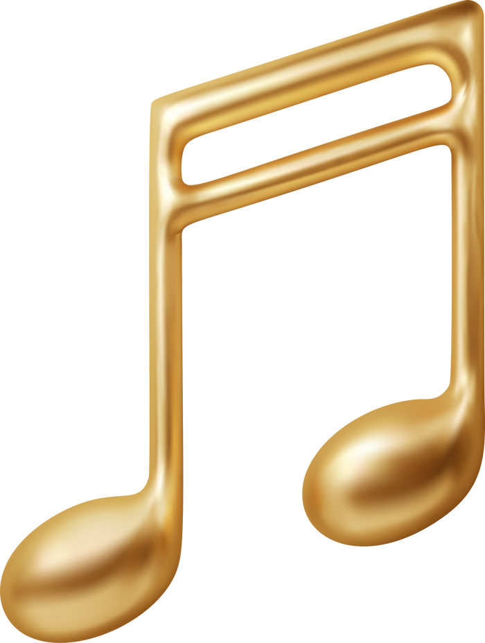 Music notes gold 3d